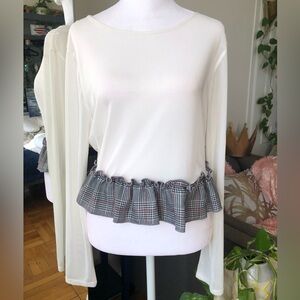 2 TONE SHEER BLOUSE 🖤🤍